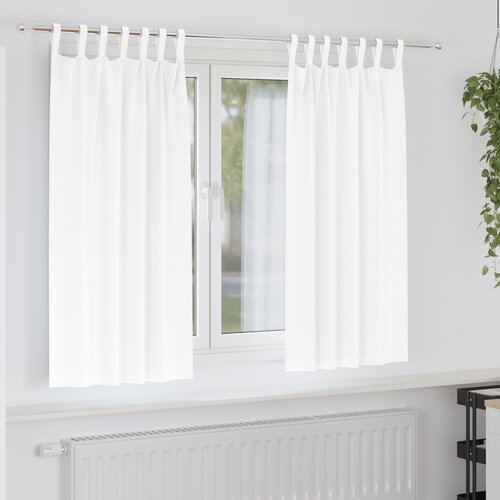 vidaXL Zavese z zavesami 2 pcs Čista bela 175x140cm Poliester Cene