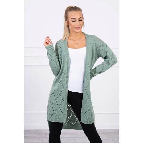 Kesi Sweater with a geometric pattern dark mint Slike