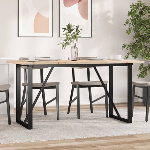  Blagovaonski stol O-oblika 160x80x75,5 cm od borovine i čelik Cijene