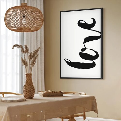  Slika - Black Love (1 Part) Vertical 80x120 U crnom drvenom okviru Cene