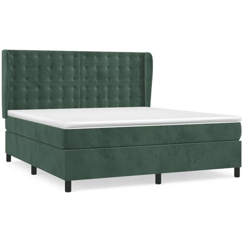 Maison Chic Box spring postelja - Vzmetna postelja z vzmetnico temno zelena 160x200 cm žamet SL8670, (21905425) Cene