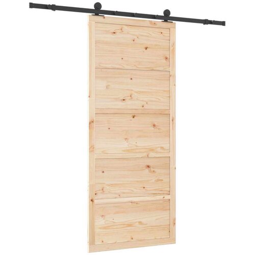  Klizna vrata Prirodna 90 x 208 cm Masivna borovina Slike