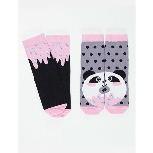 Denokids Panda & Crema Girl Socks Set of 2 Cene