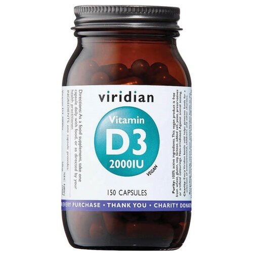 Viridian Nutrition Vitamin D3 Viridian, 2000IU (150 kapsul) Slike