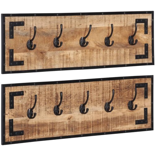 VidaXL Stalci za kapute 2 kom 80 x 8 x 25 cm masivno grubo drvo manga Slike