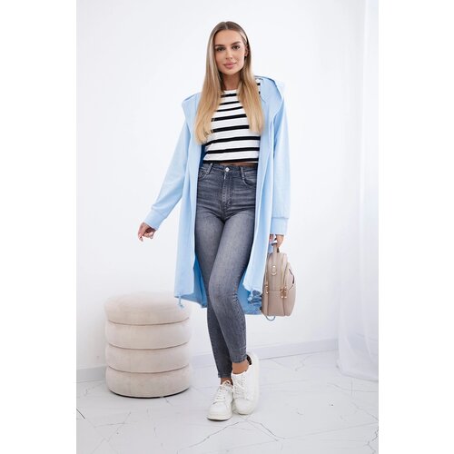 Kesi Cardigan with oversize print in azure color Cene