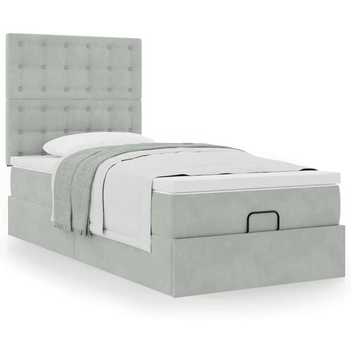 vidaXL Okvir kreveta s madracima svijetlosivi 90x190cm baršunasti Cene