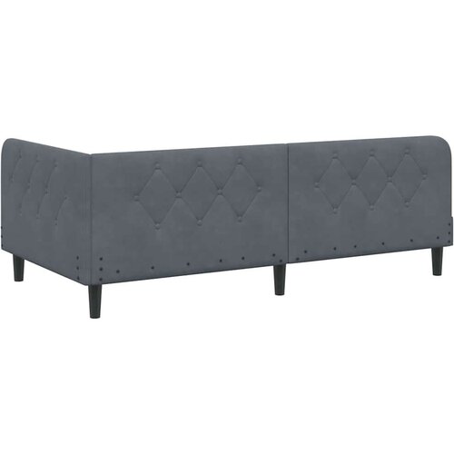 VidaXL Kutni okvir kreveta s uzglavljem Tamno siva 90 x 200 cm Bar&amp;scaron;un Slike
