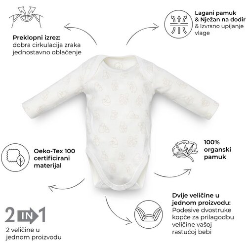 KENGURU GOLD bodi za bebe s udobnim izrezom &amp;quot;full print &amp;quot; Slike