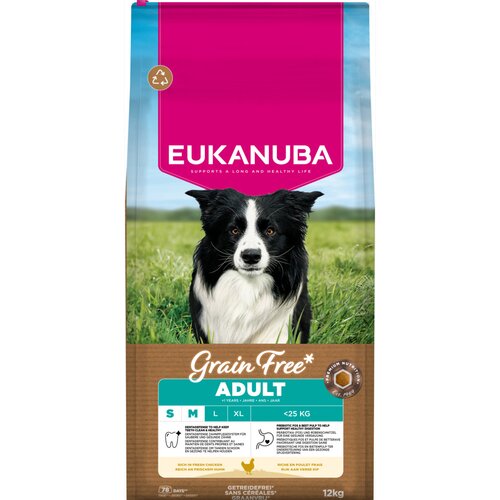 Eukanuba Grain Free Adult Small / Medium piletina - 12 kg Cijene