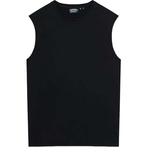 Superdry Pamučna majica za muškarce, boja: crna