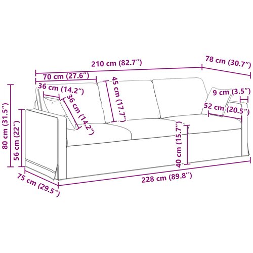  Set sofe 2 pcs Tamno siva 228 x 78 x 80 cm Bar&amp;scaron;un Slike
