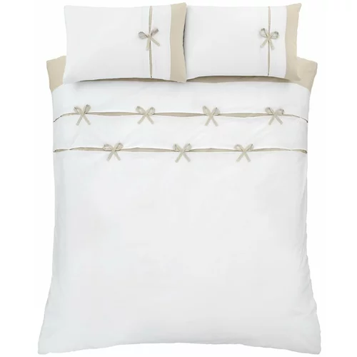 Catherine Lansfield Bijela posteljina za bračni krevet 200x200 cm Milo –
