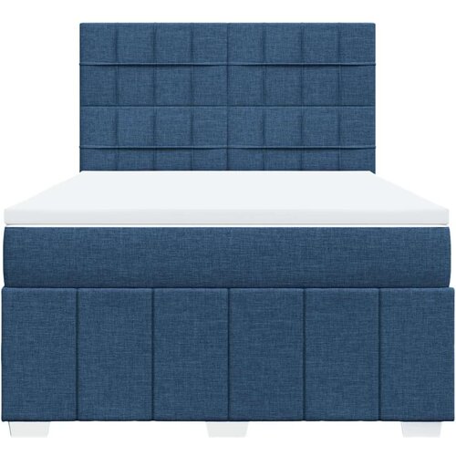 VidaXL Krevet s oprugama i madracem plavi 160x200 cm od tkanine Slike