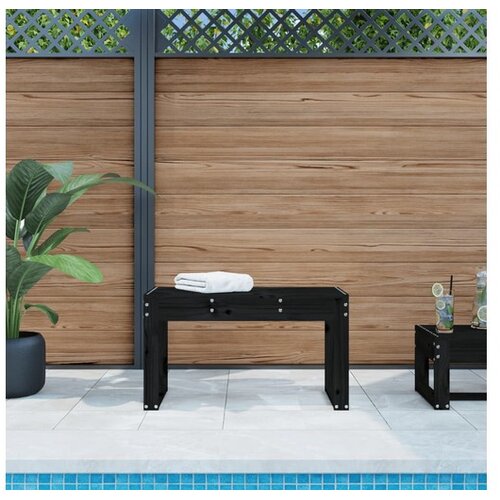 vidaXL Klupa crna 80 x 38 x 45 cm od masivne borovine Cene