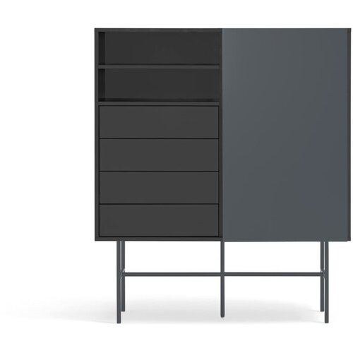 Teulat Crna/antracitno siva visoka komoda s kliznim vratima 120x140 cm Nube &amp;ndash; Slike