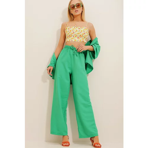 Trend Alaçatı Stili Pants - Green - Relaxed