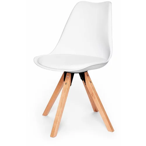 Bonami Essentials Set s 2 bijele stolice s postoljem od bukovog drveta Gina