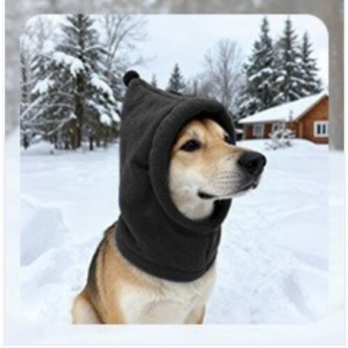INF Polar Fleece Pet Warm Calming Hood - Zimska Kapa za Pse & Za&scaron;čita Pred Hrupom Black S, (5000124712) Cene