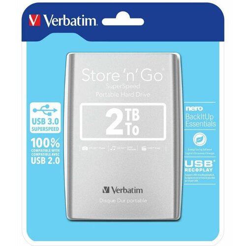 Verbatim Prenosni zunanji trdi disk Store'n'Go 2TB, USB 3.0, 2,5", srebrna Cene