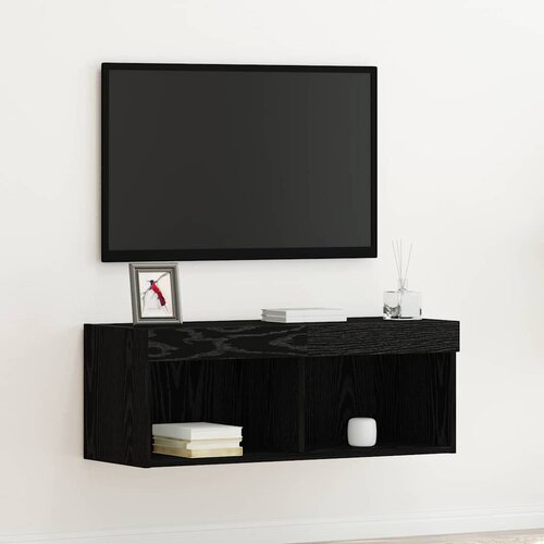  Set TV komoda Crni hrast 80 x 30 x 30 cm Konstruirano drvo Cijene