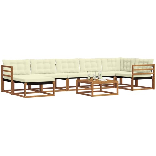  Set vanjskih sofa 22 pcs Prirodna i krem Čvrsto drvo akacije Slike