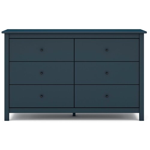 Marckeric Temno modra nizka komoda iz masivnega bora 130x80 cm Misti &amp;ndash; Marckeric Slike