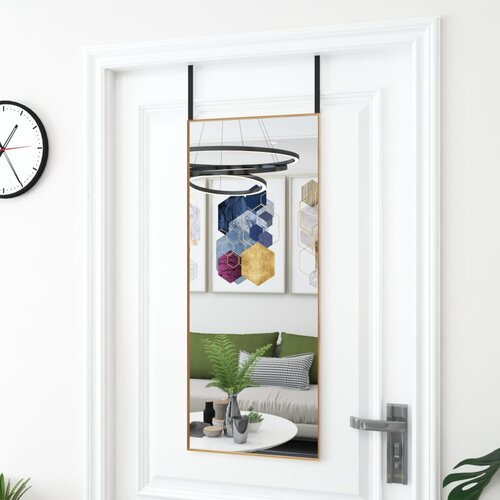  Ogledalo za vrata zlatno 40 x 100 cm od stakla i aluminija Cijene