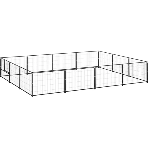  Kavez za pse crni 12 m² čelični