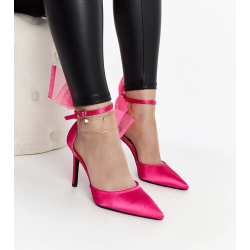 Gemre Dark pink stilettos with a bow Ilaysa Cene