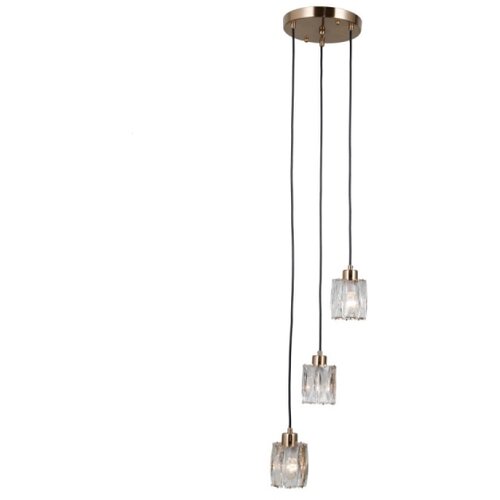  ITALUX PND-40813-3R-HBR - Luster na sajli TORNO 3xE14/40W/230V zlatni Slike