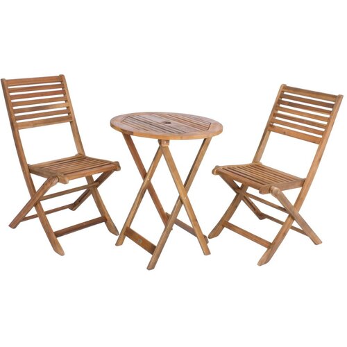 Garden Pleasure Vrtni blagovaonski set od masivnog bagrema u prirodnoj boji za 2 osobe Ibarra – Cijene