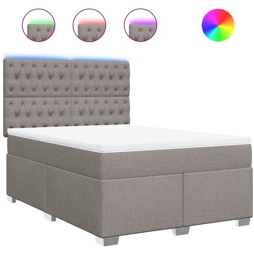 Maison Chic Box spring postelja - Vzmetna postelja z vzmetnico taupe 140x190 cm blago SL18189, (21885124) Cene