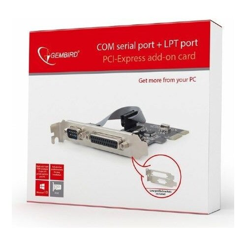 Gembird PEX-COMLPT-01 COM serial port+LPT port PCI-Express add-on card, +extra low-profile bracket kontroler Slike