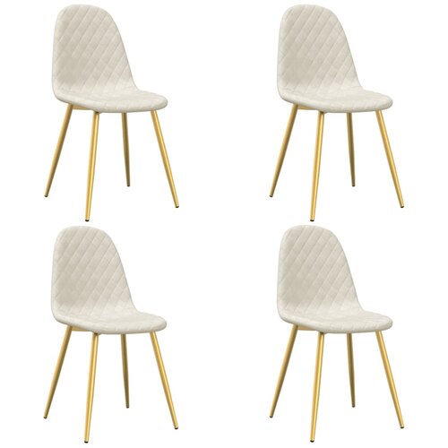 Maison Chic Jedilni stoli - Vzorci stoli 4 kosi kremno bel žamet A786, (22031679) Cene