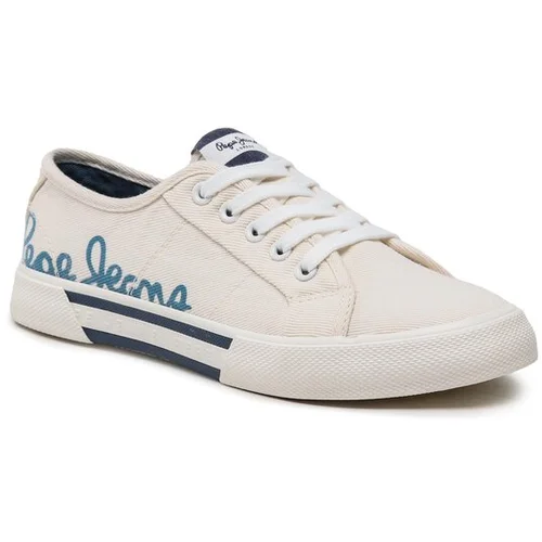 PepeJeans Tenis superge Brady Denim W PLS31438 Bela