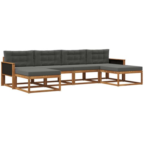 vidaXL Zunanja garnitura za sedenje 6 pcs Naravna in antracitna, (5000280461) Cene