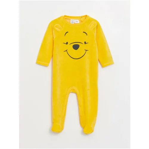 LC Waikiki Crew Neck Long Sleeve Winnie the Pooh Embroidered Baby Boy Rompers