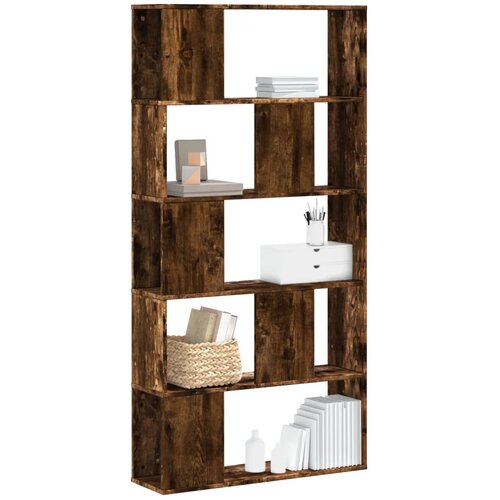 vidaXL Knjižna omara 5-nadst. dimljen hrast 80,5x23,5x162,5cm inž. les Cene
