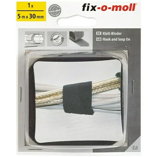Fix-o-moll kabelska spojnica na čičak technic (5 m x 30 mm, crne boje)