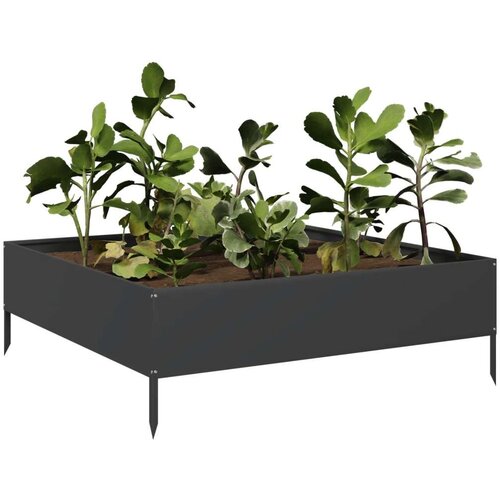 VidaXL Povi&amp;scaron;ena vrtna gredica crni 100x100x33,5 cm od čelika Slike