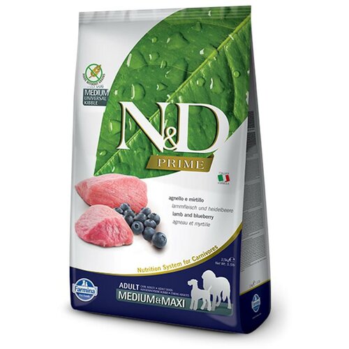 N&d suva hrana za pse prime medium/maxi jagnjetina i borovnica 2.5kg Slike