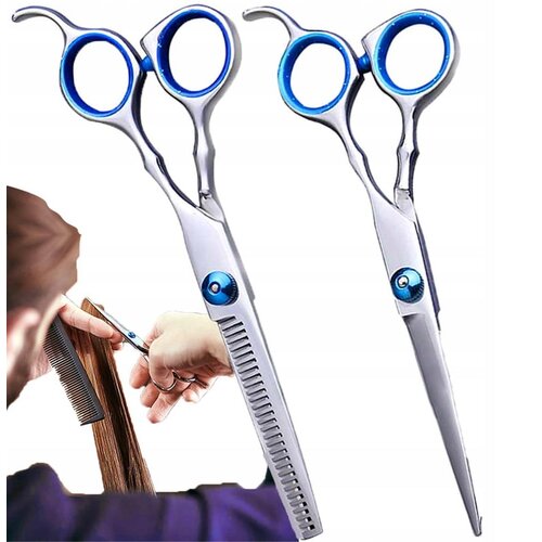 VERK_GROUP Set dveh inox frizerskih škarij za rezanje in redčenje las, (20482458) Cene