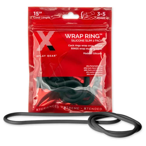 PerfectFIT Slim Wrap 15 - tanki prsten za penis - crni (38 cm)