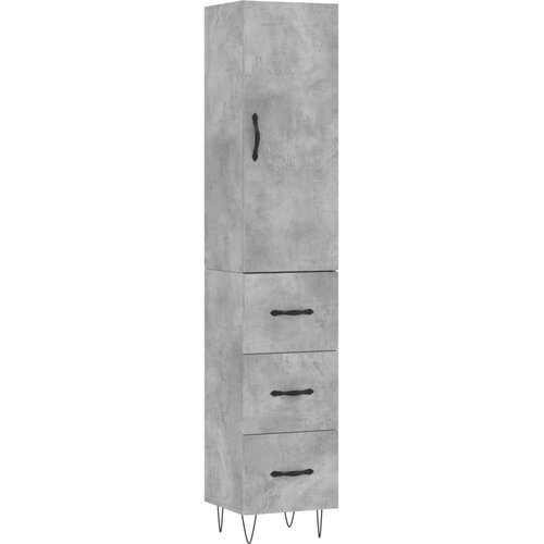  Visoka komoda siva betona 34,5x34x180 cm od konstruiranog drva Slike