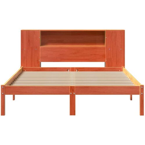VidaXL krevet s regalom za knjige bez madraca 140 x 190 cm od borovine Slike