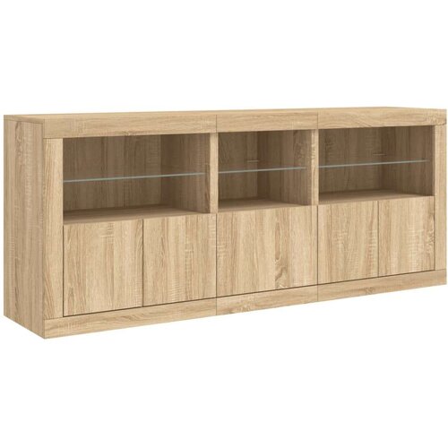  Komoda s LED svjetlima boja hrasta sonome 162 x 37 x 67 cm Slike