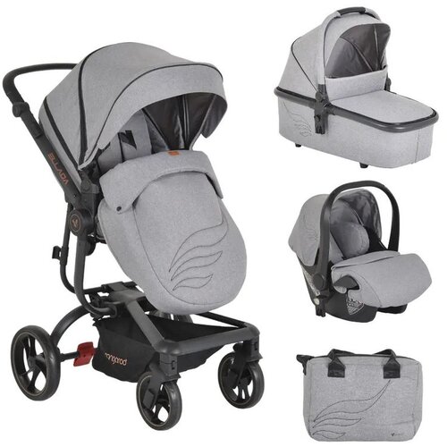 Cangaroo Kolica za bebe Ellada 3u1 I-size Grey Cene