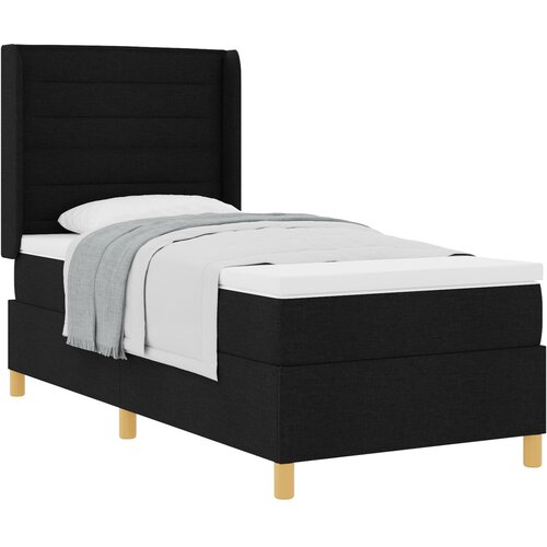 vidaXL Box Spring Krevet s Madracem Crna 100x200 cm Tkanina Cene