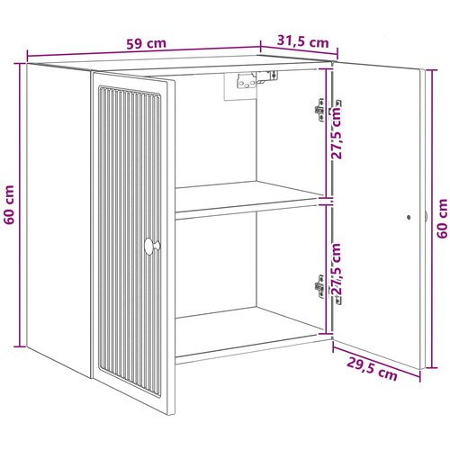  Ormar za montažu na zid Siva Sonoma 59 x 31 x 60 cm Slike